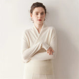 Damen Kaschmir-Mix V-Pullover