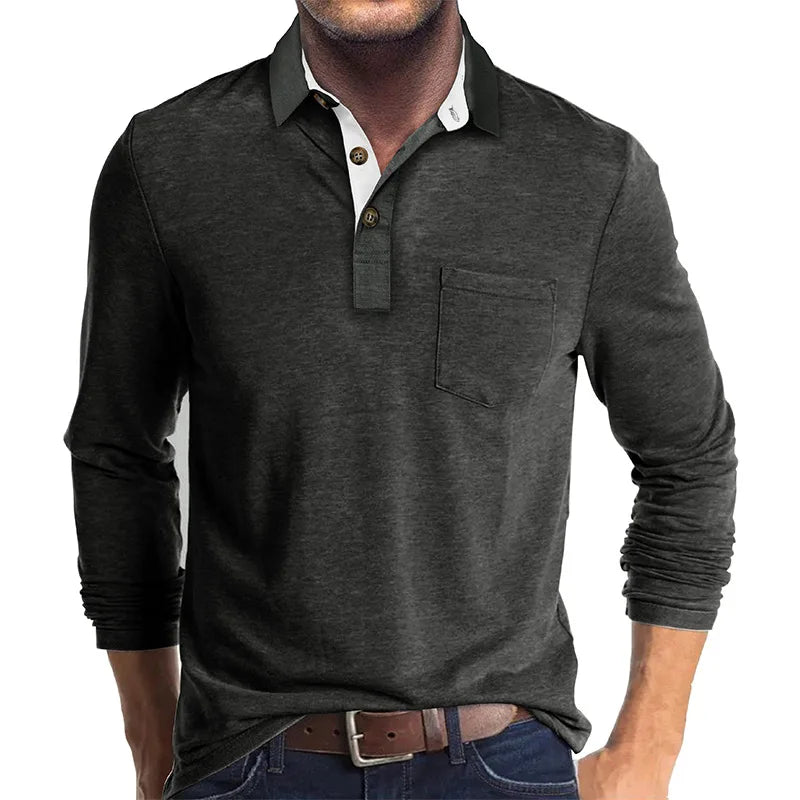 Jörg Herren Langarmshirt in Unifarbe