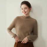 Locker sitzendes Kaschmir-Basic mit Stehkragen