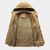 Fleece-Kapuzen-Bomberjacke