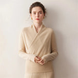 Damen Kaschmir-Mix V-Pullover