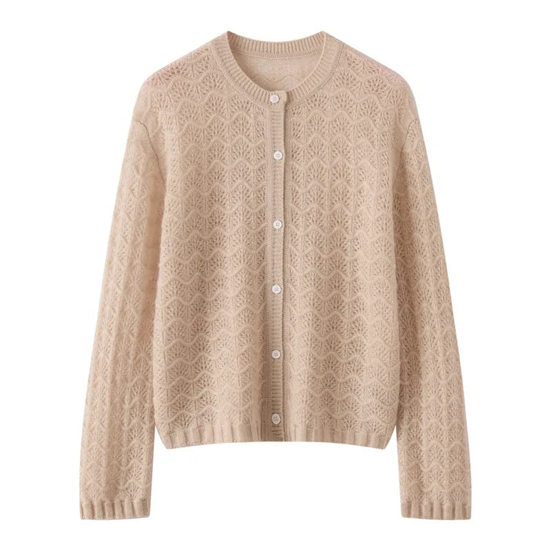 Kaschmir Damen Strickjacke offen, edel für Herbst und Winter