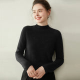 Locker sitzendes Kaschmir-Basic mit Stehkragen