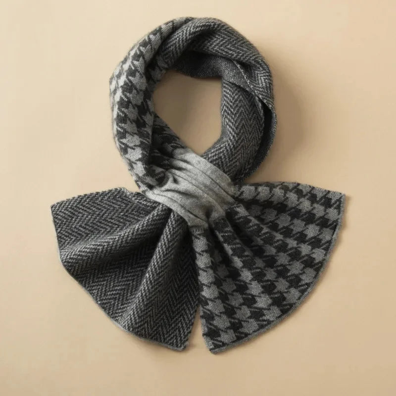 Damen Wollschal mit Hahnentritt Muster