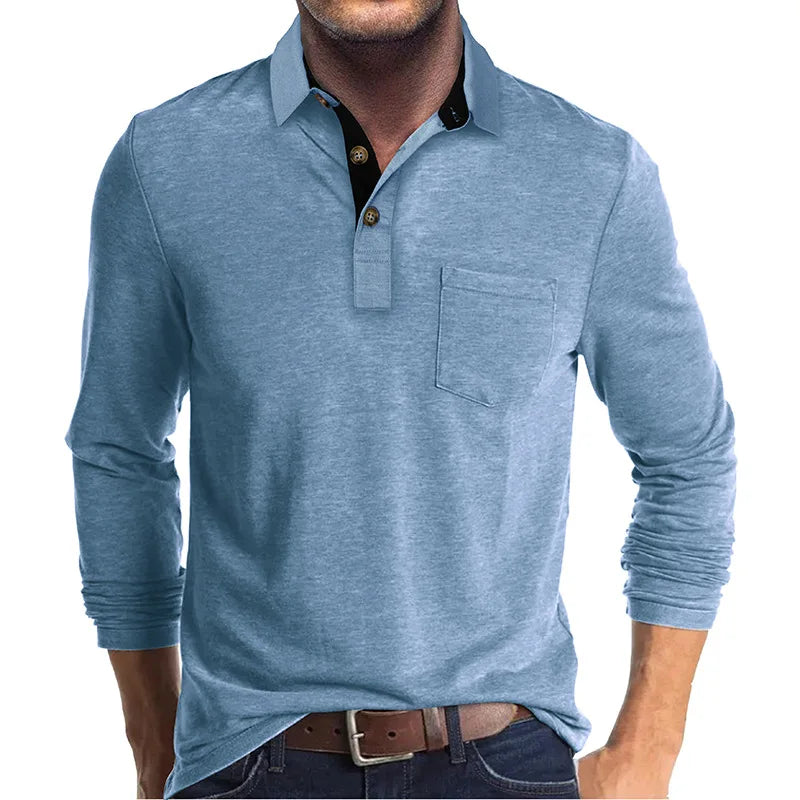 Jörg Herren Langarmshirt in Unifarbe