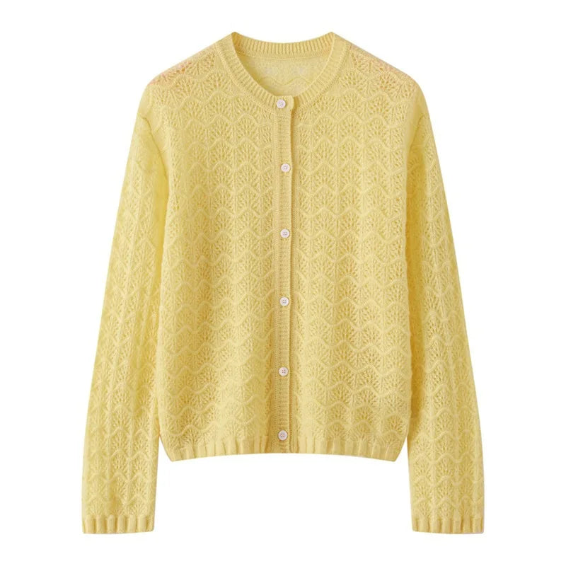 Kaschmir Damen Strickjacke offen, edel für Herbst und Winter