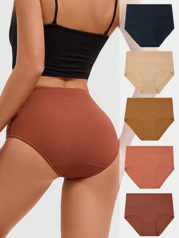 5er-Pack Damen Baumwollslips Mitteltaille