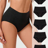 5er-Pack Damen Baumwollslips Mitteltaille