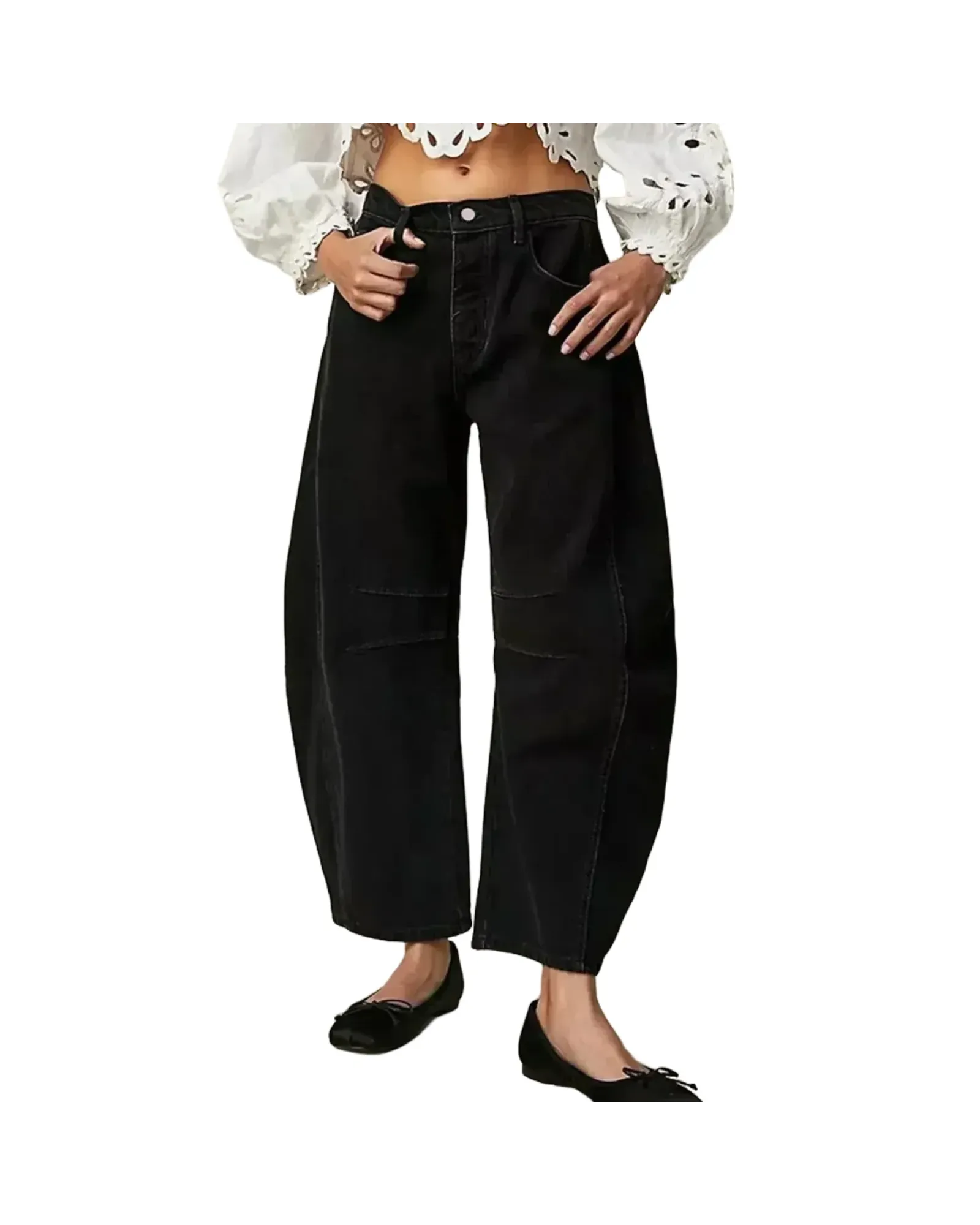 HERBERGER | Damen Jeans mit weitem Bein und klarer Silhouette Büro & Freizeit