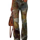 HERBERGER | Damen Jeans mit Blumenmuster und hohem Bund für Arbeit & Freizeit