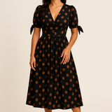 HERBERGER | Damen Midikleid luftig-leicht mit Punkten und Bindegürtel