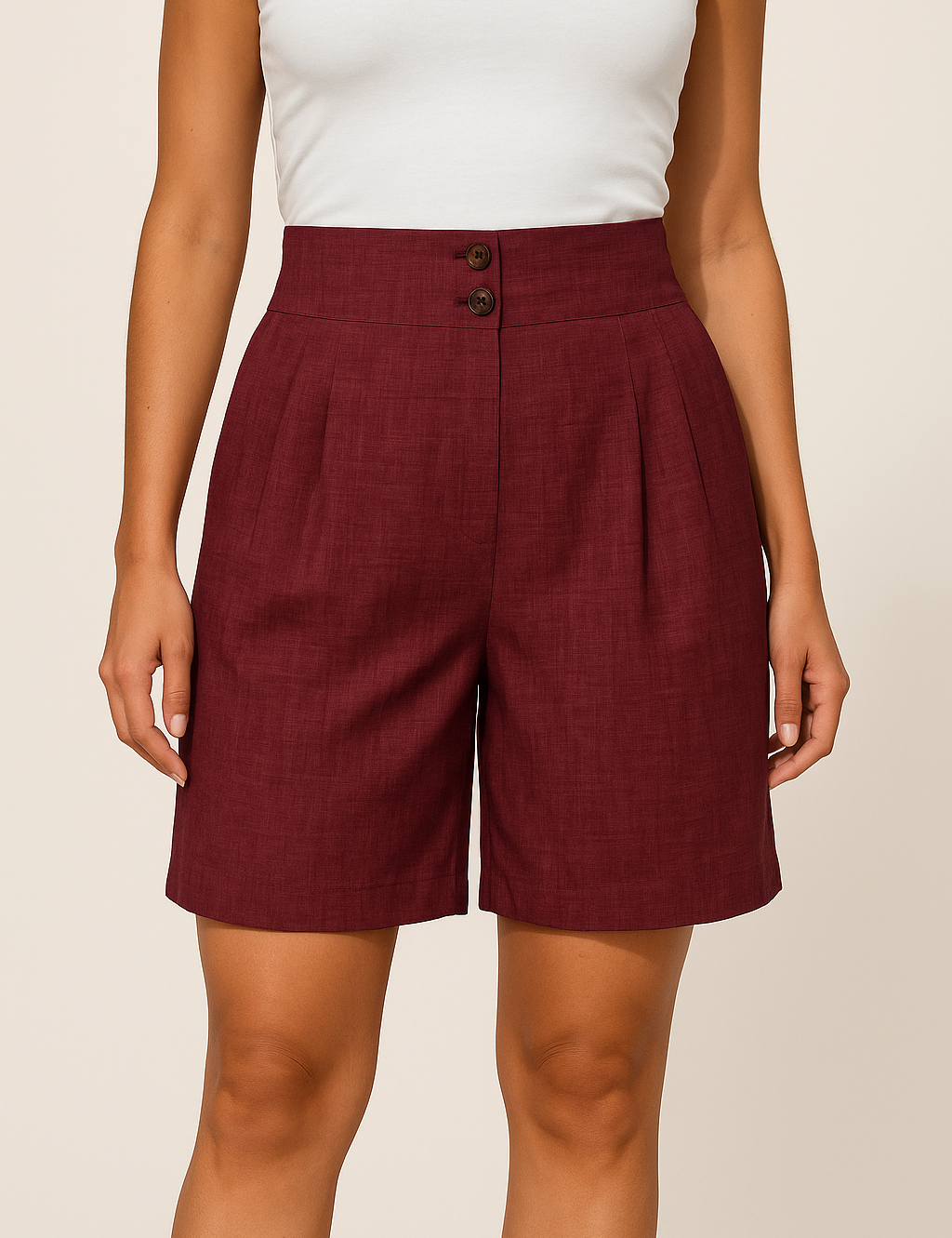 HERBERGER| Damen Shorts mit hohem Bund und weitem Bein für Sommer und Freizeit