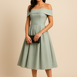 HERBERGER | Damen Schulterfreies A-Linien Kleid, Atmungsaktiv und Stilvoll