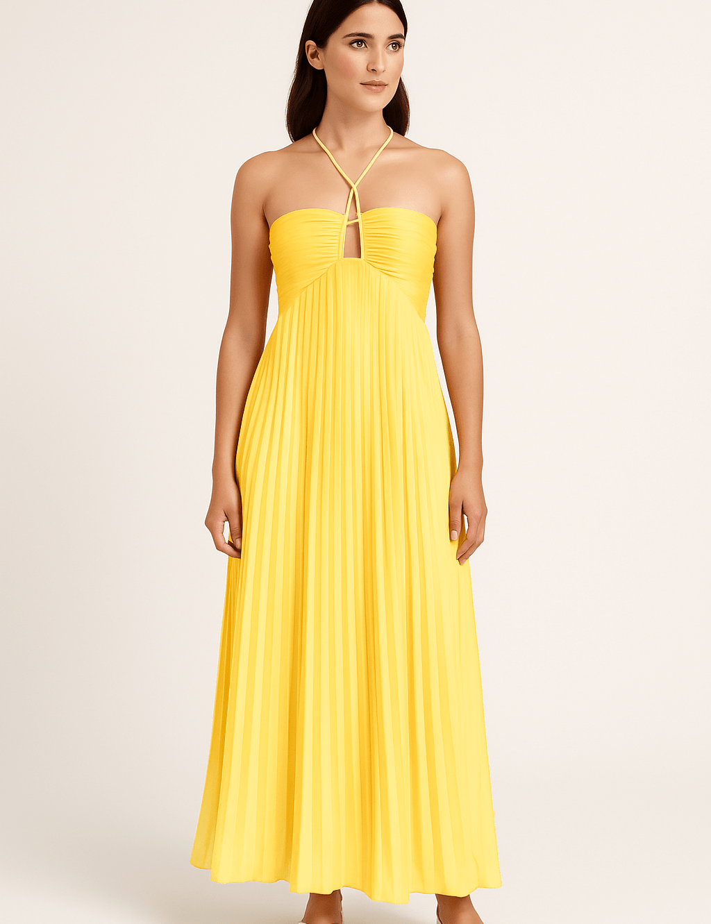 HERBERGER | Atmungsaktives Damen Haltertop mit Falten und Ausschnitt