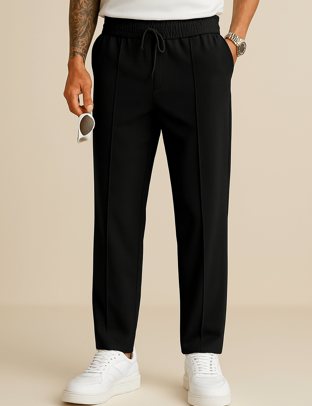 HERBERGER | Herren Hose aus Diver-Material in weiter Form mit klarem Fall