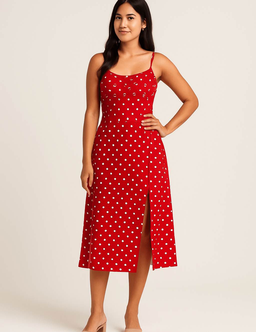 HERBERGER | Atmungsaktives Damen Top mit Punkten und schmalen Trägern