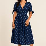 HERBERGER | Damen Midikleid luftig-leicht mit Punkten und Bindegürtel