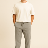HERBERGER | Herren Hose in Rippstruktur mit lockerem Schnitt und flexiblem Bund