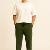 HERBERGER | Herren Hose in Rippstruktur mit lockerem Schnitt und flexiblem Bund