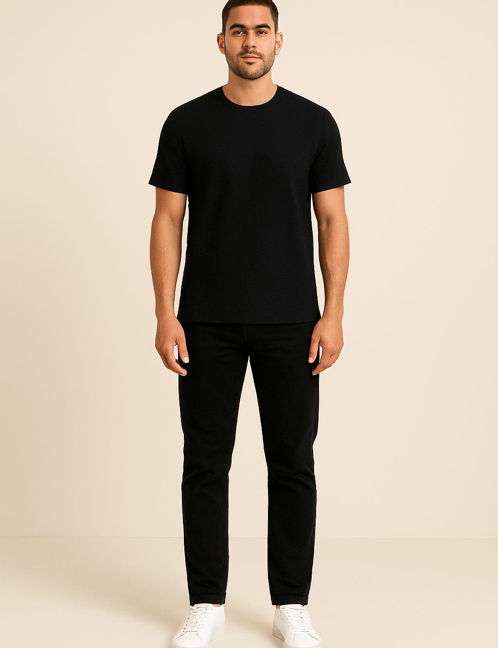 HERBERGER | Herren T-Shirt mit Waffelstruktur für Sommer und Übergangszeit