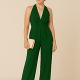 HERBERGER | Damen Jumpsuit ärmellos mit tiefem V-Ausschnitt und weitem Bein