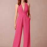 HERBERGER | Damen Jumpsuit ärmellos mit tiefem V-Ausschnitt und weitem Bein