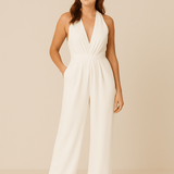 HERBERGER | Damen Jumpsuit ärmellos mit tiefem V-Ausschnitt und weitem Bein