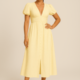 HERBERGER | Damen Maxikleid luftig-leicht mit Knopfleiste und Puffärmeln