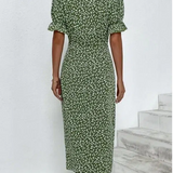 Floragrün Midikleid