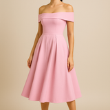 HERBERGER | Damen Schulterfreies A-Linien Kleid, Atmungsaktiv und Stilvoll