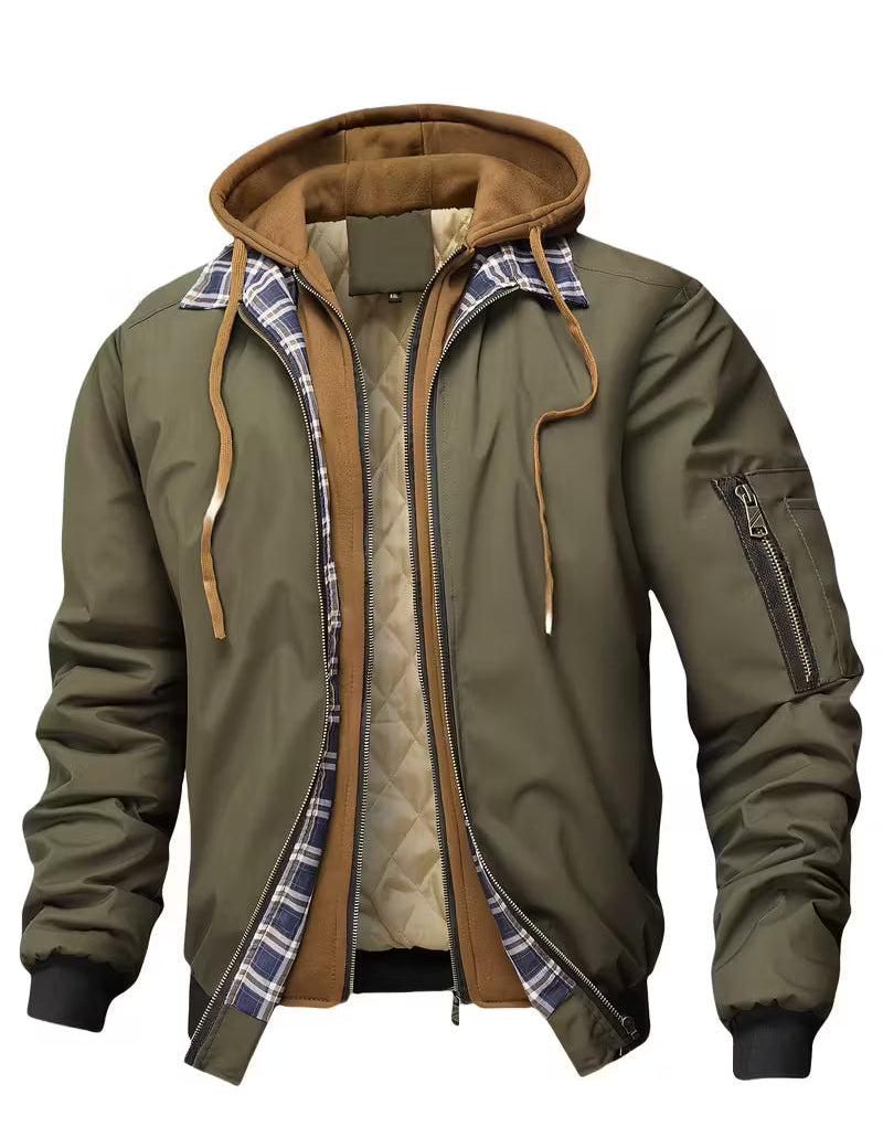 Sylvain™ Kapuzen Jacke Im Luftwaffe Stil Mit Reissverschluss