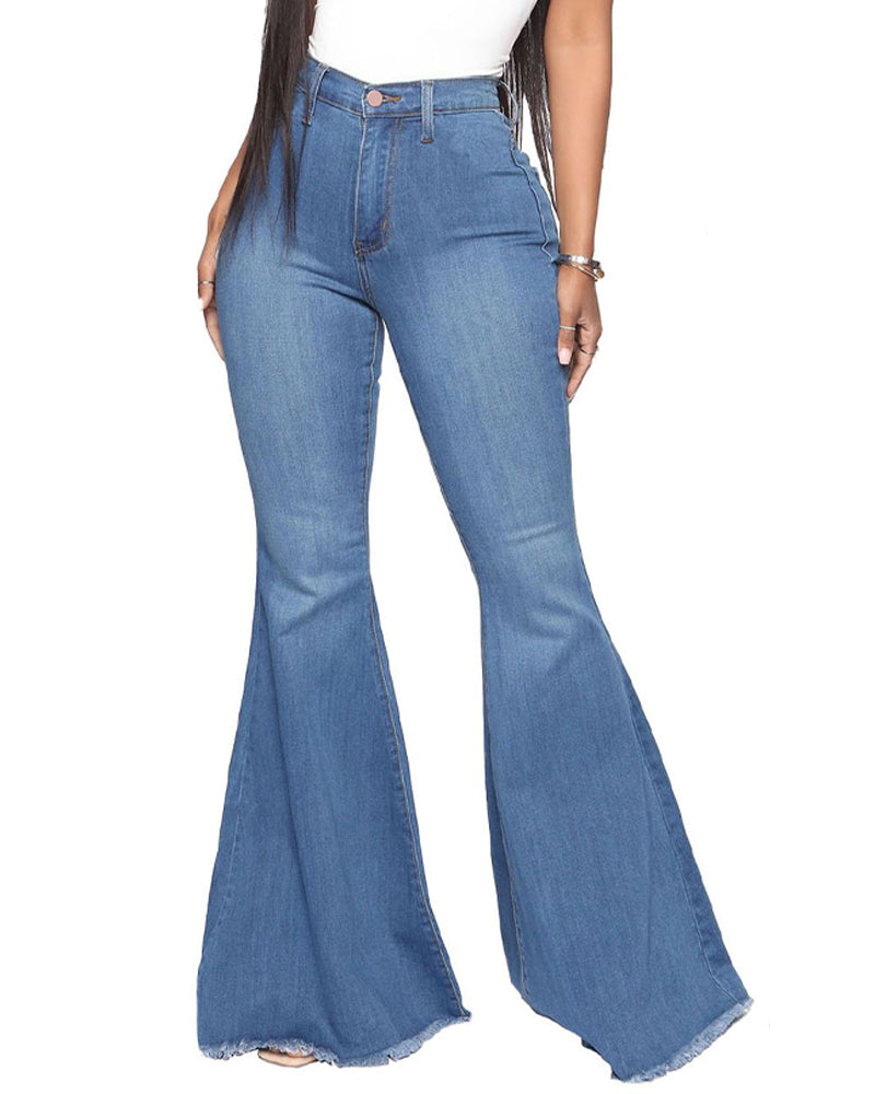 Elastische Mehrfarbige Flare Jeans
