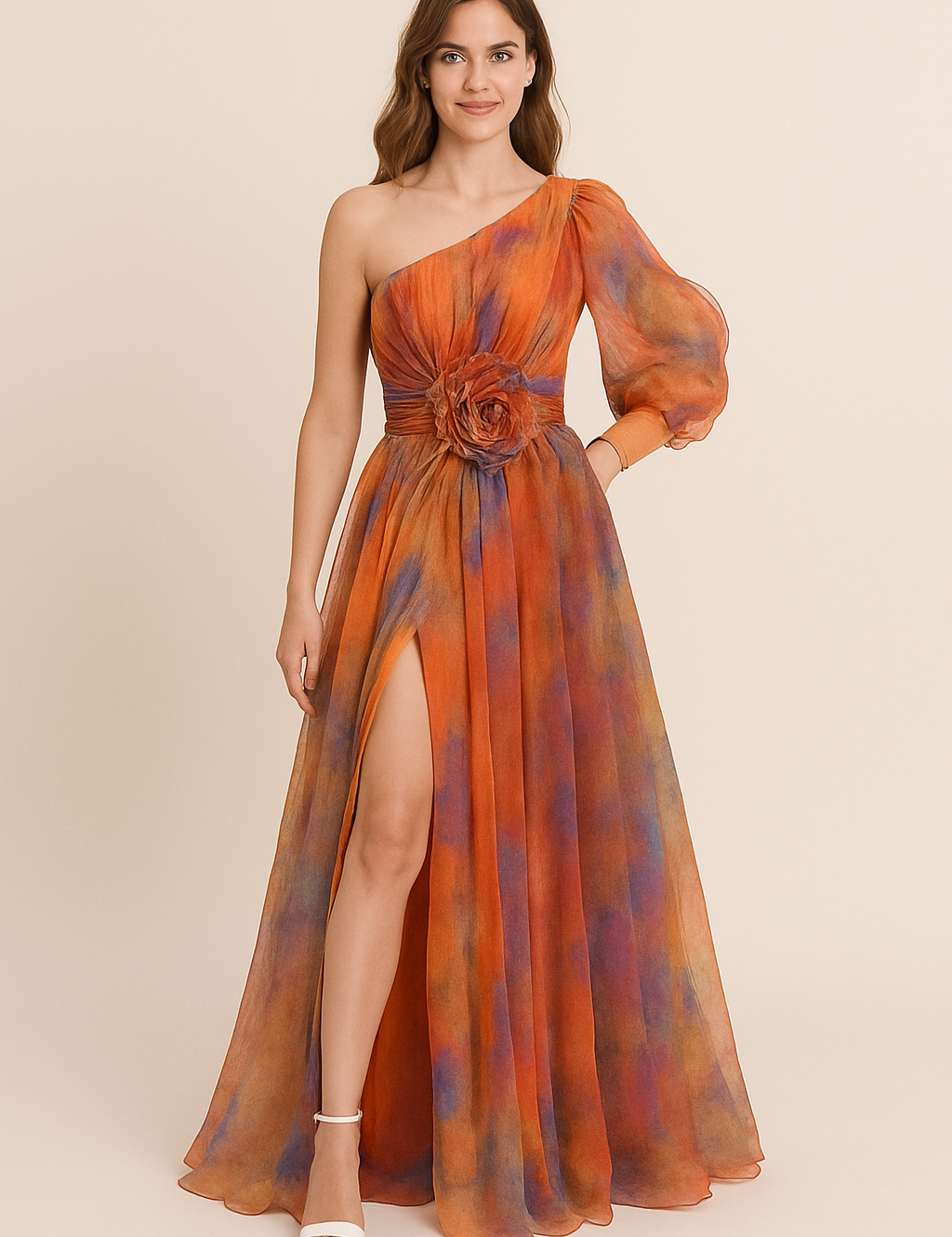 HERBERGER | luftig-leichtes Kleid mit One‑Shoulder‑Schnitt