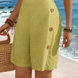 Fenella Bequeme Kurze Mit Knöpfen