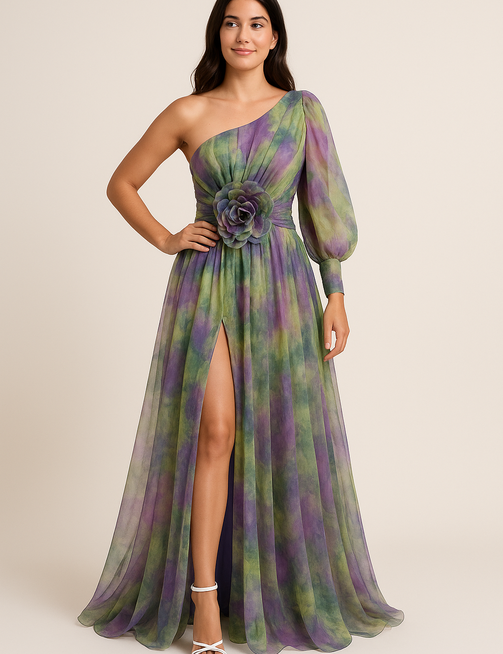 HERBERGER | luftig-leichtes Kleid mit One‑Shoulder‑Schnitt