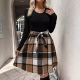 Elegantes Schottenkleid