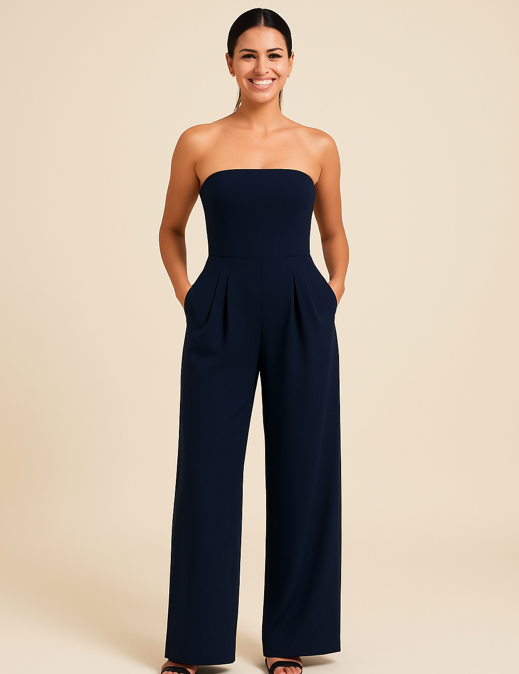 HERBERGER | Damen Jumpsuit trägerlos luftig-leicht mit weitem Bein