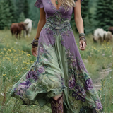 Marcina Elegantes Maxikleid Mit Floralen Farbtönen
