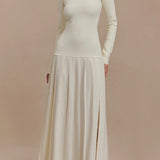 Jasmin Retro-Maxikleid mit Bardot-Ausschnitt