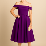 HERBERGER | Damen Schulterfreies A-Linien Kleid, Atmungsaktiv und Stilvoll