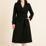 HERBERGER | Eleganter Damen Trenchcoat lang mit Bindegürtel und Knopfleiste