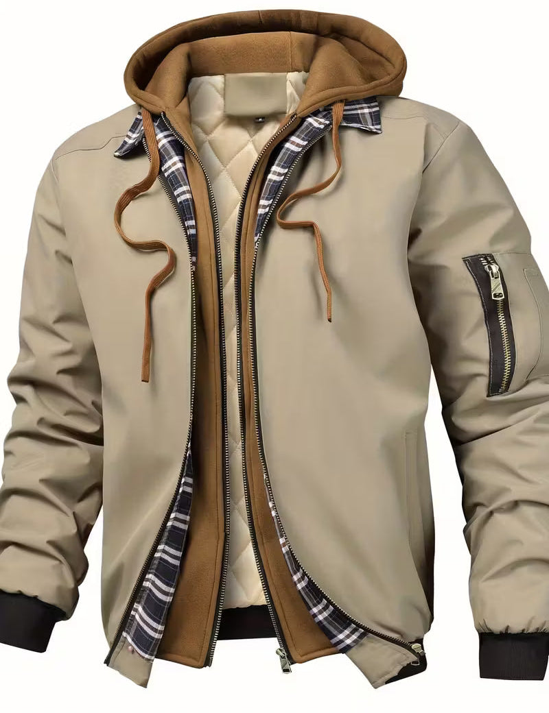 Sylvain™ Kapuzen Jacke Im Luftwaffe Stil Mit Reissverschluss