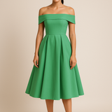 HERBERGER | Damen Schulterfreies A-Linien Kleid, Atmungsaktiv und Stilvoll