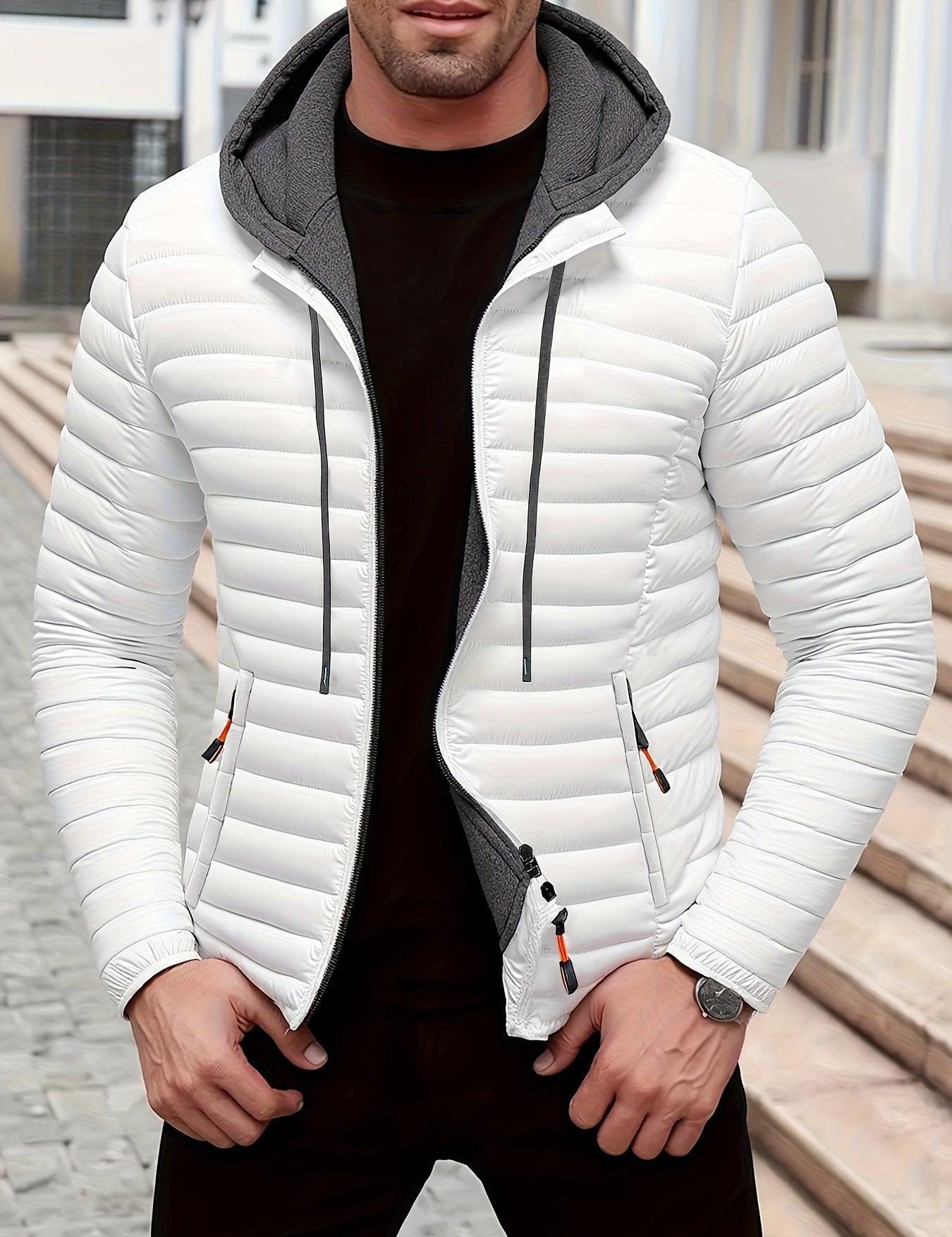 Dielmar™ Gesteppte Kapuzenjacke Mit Frontreissverschluss