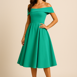 HERBERGER | Damen Schulterfreies A-Linien Kleid, Atmungsaktiv und Stilvoll