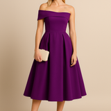 HERBERGER | Damen Schulterfreies A-Linien Kleid, Atmungsaktiv und Stilvoll