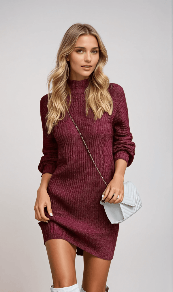 Julia Warmes Rollkragen Strickkleid